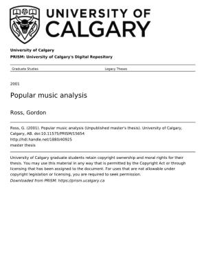 Popular Music Analysis