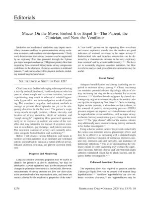 Mucus on the Move: Embed It Or Expel Itâšthe Patient, the Clinician, and Now the Ventilator