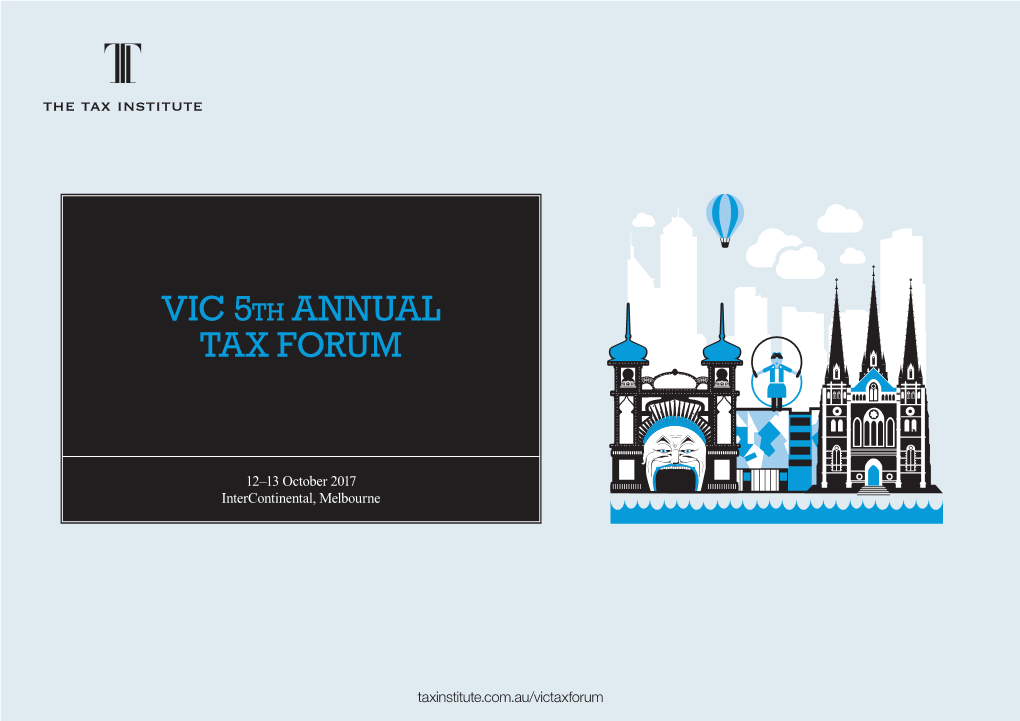 VIC 5Th ANNUAL TAX FORUM