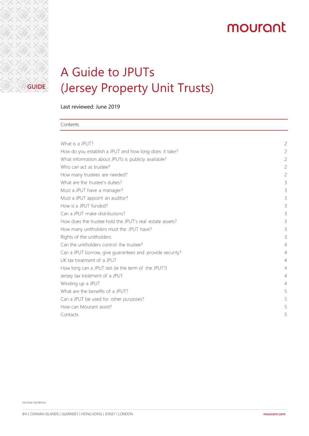 A Guide to Jputs (Jersey Property Unit Trusts)