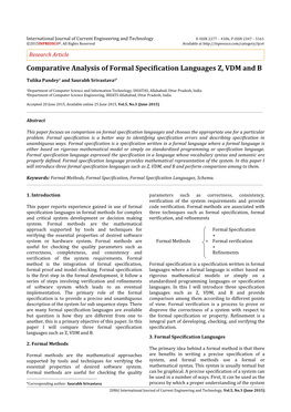 Comparative Analysis of Formal Specification Languages Z, VDM and B