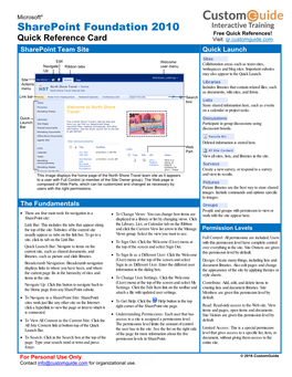 Sharepoint 2010 Quick Reference