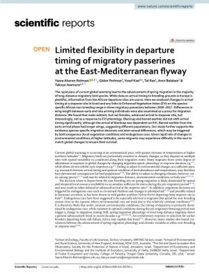 Limited Flexibility in Departure Timing of Migratory Passerines at the East