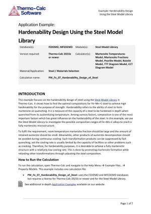 Hardenability Design Using the Steel Model Library