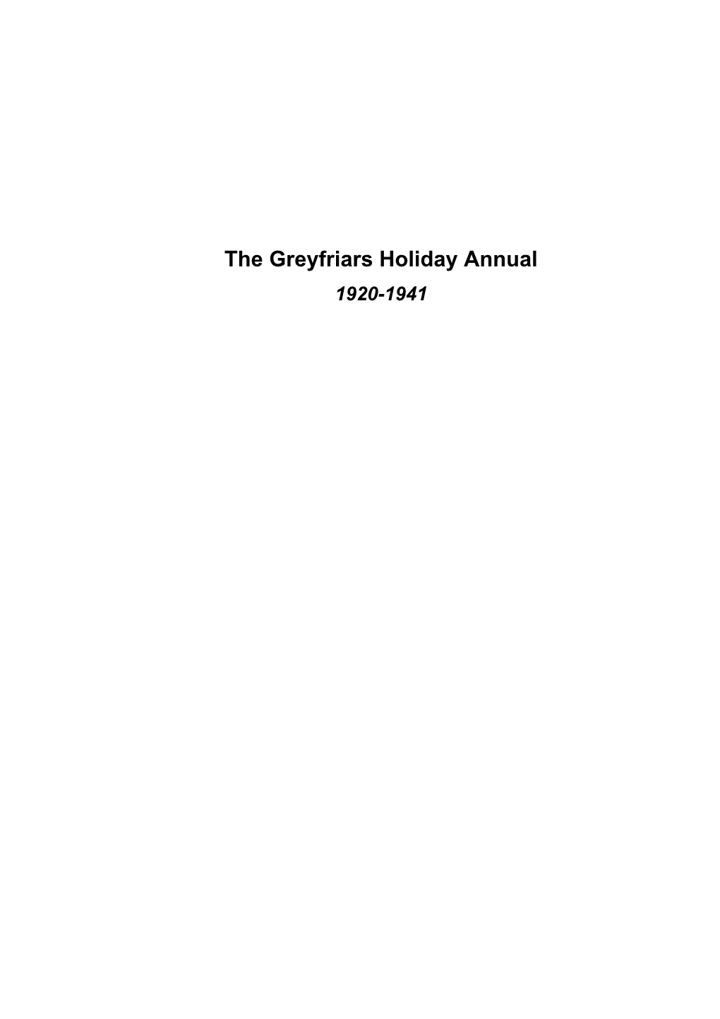 The Greyfriars Holiday Annual