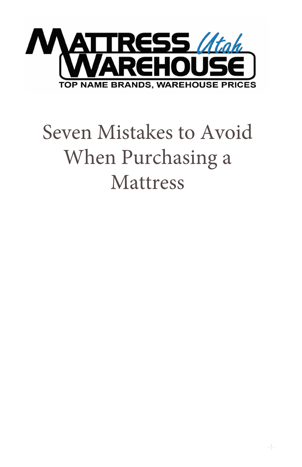 Seven Mistakes to Avoid When Purchasing a Mattress