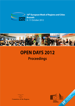 OPEN DAYS 2012 – 10Th European Week of Regions and Cities (8 - 11 October 2012)