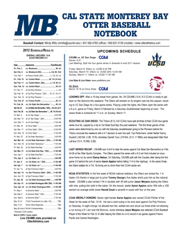 Cal State Monterey Bay Otter Baseball Notebook