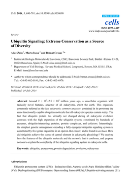 Ubiquitin Signaling: Extreme Conservation As a Source of Diversity