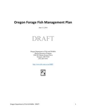 Oregon Forage Fish Management Plan