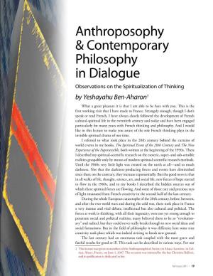 Anthroposophy & Contemporary Philosophy in Dialogue