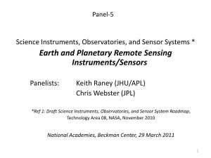 Earth and Planetary Remote Sensing Instruments/Sensors