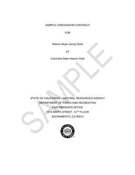 Concession Contract Format