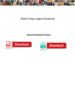 Welsh Corgi League Handbook