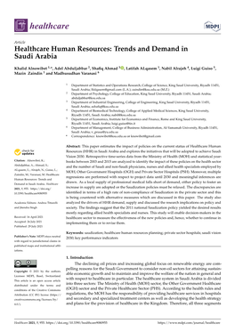 Healthcare Human Resources: Trends and Demand in Saudi Arabia