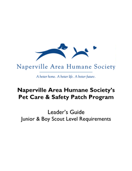 Naperville Area Humane Society's Pet Care & Safety Patch Program