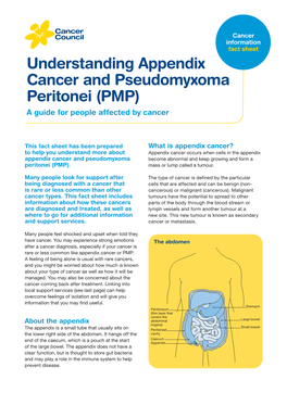 Appendix Cancer and Pseudomyxoma Peritonei (PMP) a Guide for People Affected by Cancer