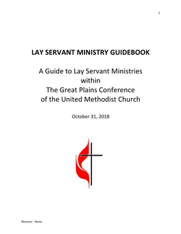 LAY SERVANT MINISTRY GUIDEBOOK a Guide to Lay