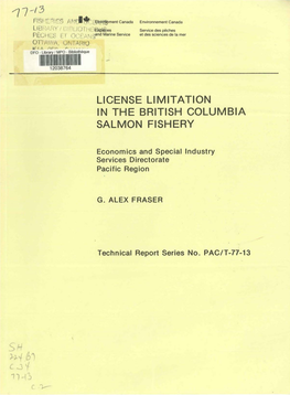 License Limitation in the British Columbia Salmon Fishery