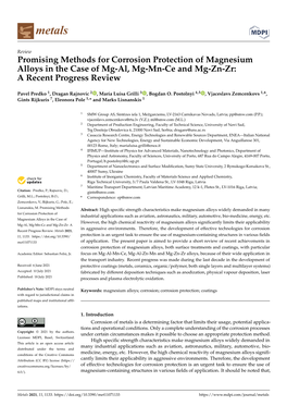 Promising Methods for Corrosion Protection of Magnesium Alloys in the Case of Mg-Al, Mg-Mn-Ce and Mg-Zn-Zr: a Recent Progress Review