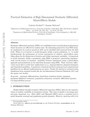 Practical Estimation of High Dimensional Stochastic Differential Mixed-Effects Models
