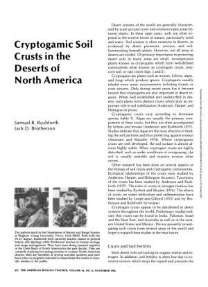 Cryptogamic Soil Crusts in the Deserts of North America