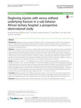 Degloving Injuries with Versus Without Underlying Fracture in a Sub