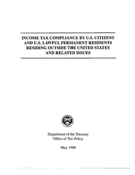 Income Tax Compliance by U.S. Citizens...Residing Outside