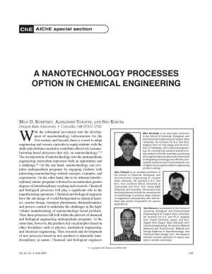 A Nanotechnology Processes Option in Chemical Engineering
