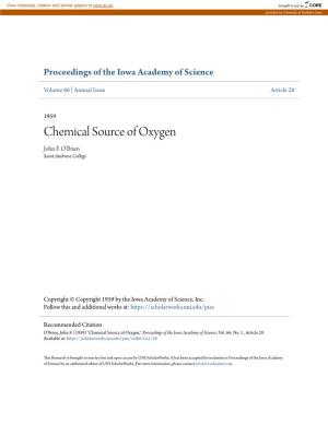 Chemical Source of Oxygen John F
