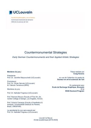 Countermonumental Strategies Early German Countermonuments and Their Applied Artistic Strategies
