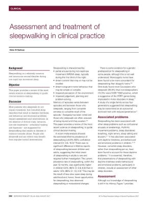 Assessment and Treatment of Sleepwalking in Clinical Practice