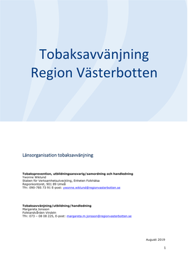Tobaksavvänjning Region Västerbotten