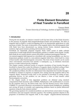 Finite Element Simulation of Heat Transfer in Ferrofluid