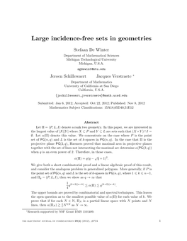 Large Incidence-Free Sets in Geometries