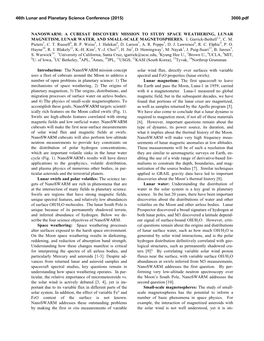 Nanoswarm: a Cubesat Discovery Mission to Study Space Weathering, Lunar Magnetism, Lunar Water, and Small-Scale Magnetospheres