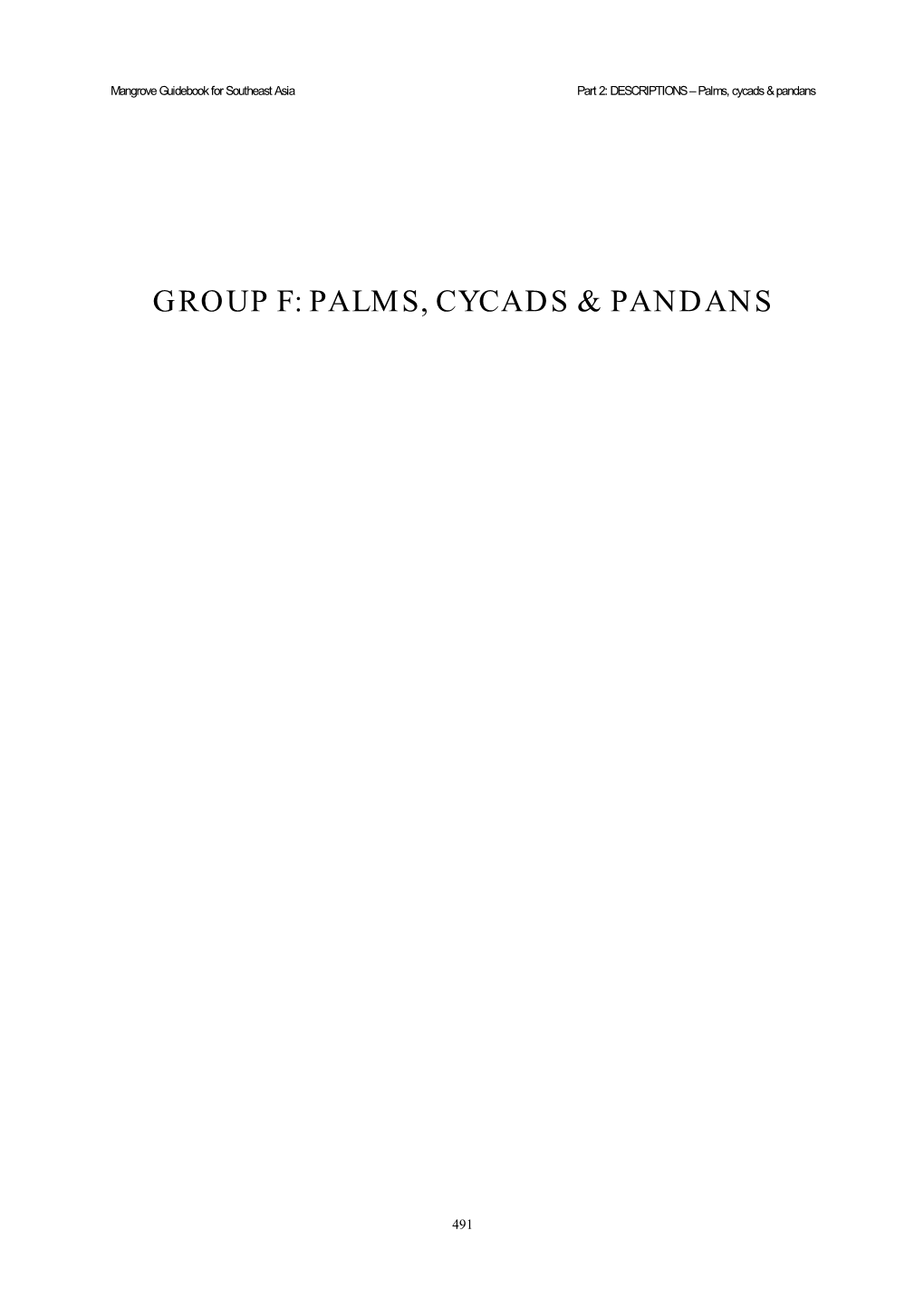 Palms, Cycads & Pandans