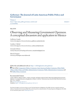 Observing and Measuring Government Openness. A