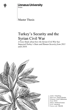 Turkey's Security and the Syrian Civil