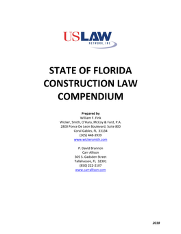 State of Florida Construction Law Compendium