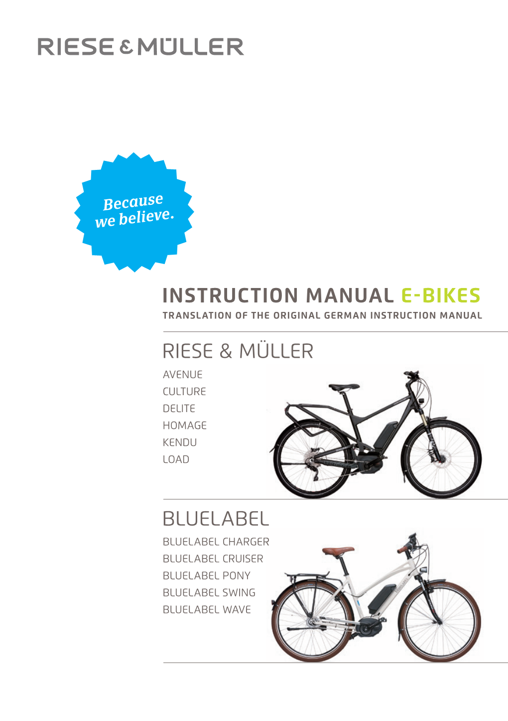 Instruction Manual E-Bikes Riese & Müller Bluelabel