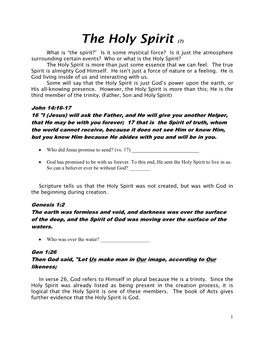 7) Holy Spirit