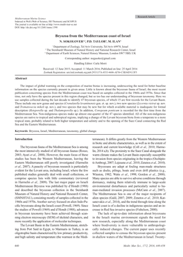 Bryozoa from the Mediterranean Coast of Israel N