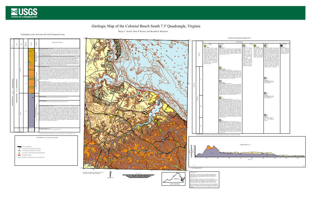 Geologic Map of the Colonial Beach South 7.5' Quadrangle, Virginia Wayne L