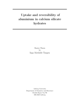 Uptake and Reversibility of Aluminium in Calcium Silicate Hydrates
