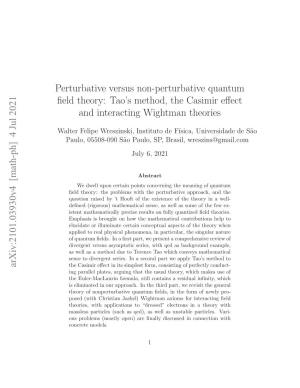 Tao's Method, the Casimir Effect and Interacting Wightman Theories