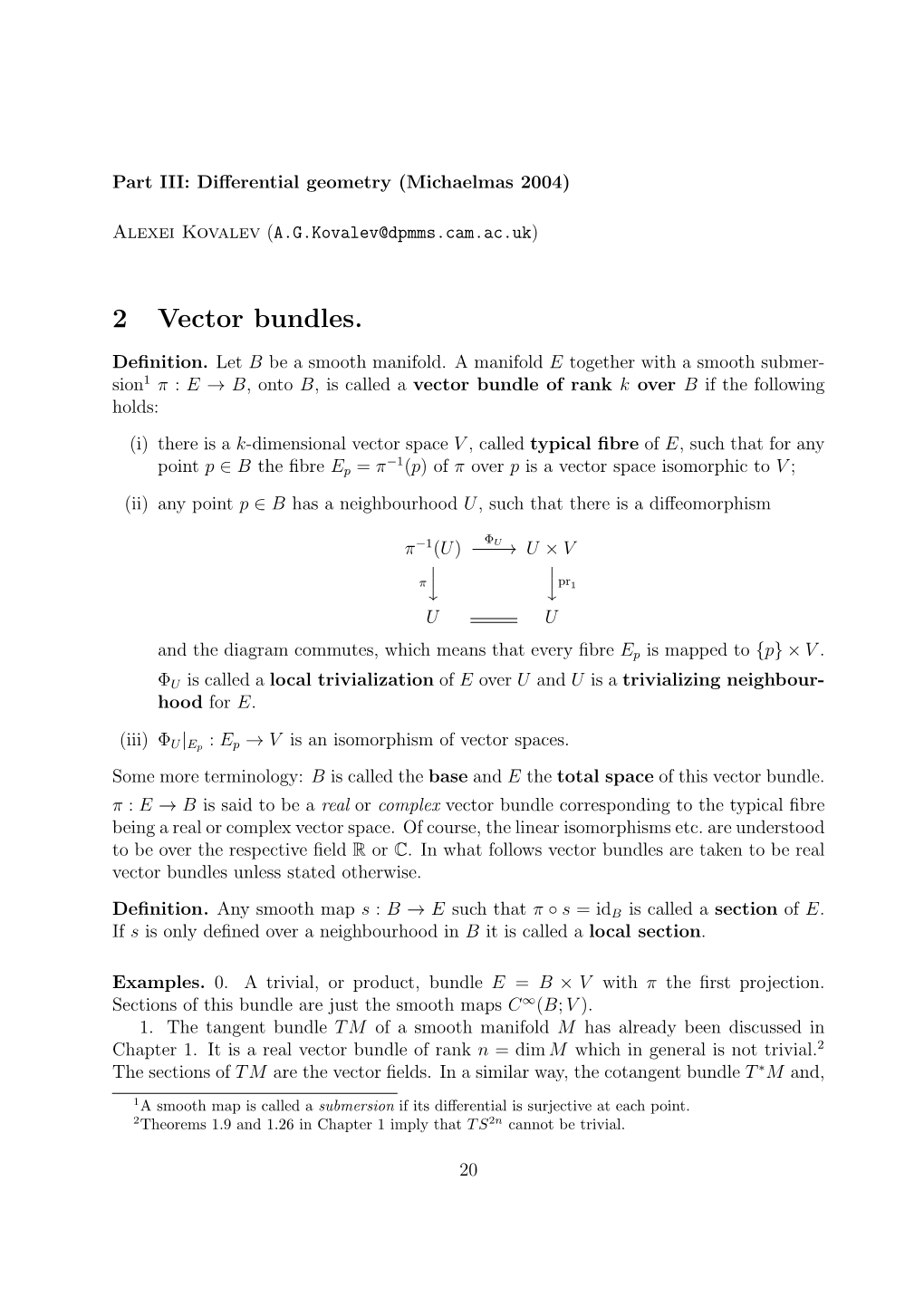 2 Vector Bundles