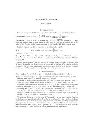 Stirling's Formula