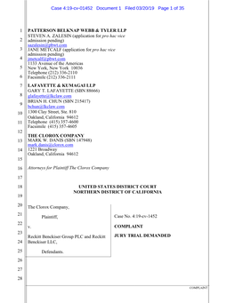 Case 4:19-Cv-01452 Document 1 Filed 03/20/19 Page 1 of 35