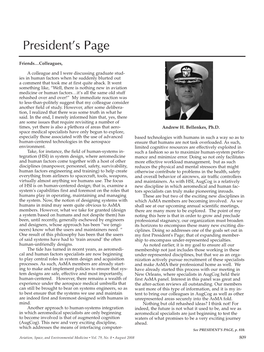 August 2008 809 PRESIDENT’S PAGE, from P